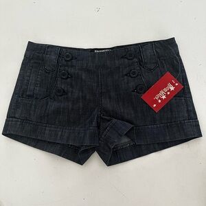 Room Mates Shorts Womens Sz S Blue Denim  Low Rise Y2K Hot Pants NWT! Deadstock